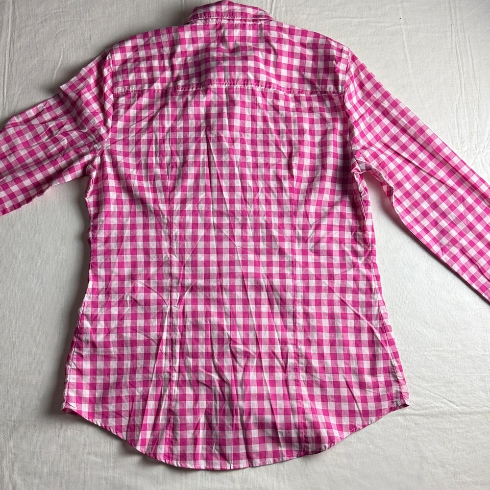 J. Crew Women's Pink Checkered Long Sleeve Button Down Shirt Size S NWT - Picture 7 of 12